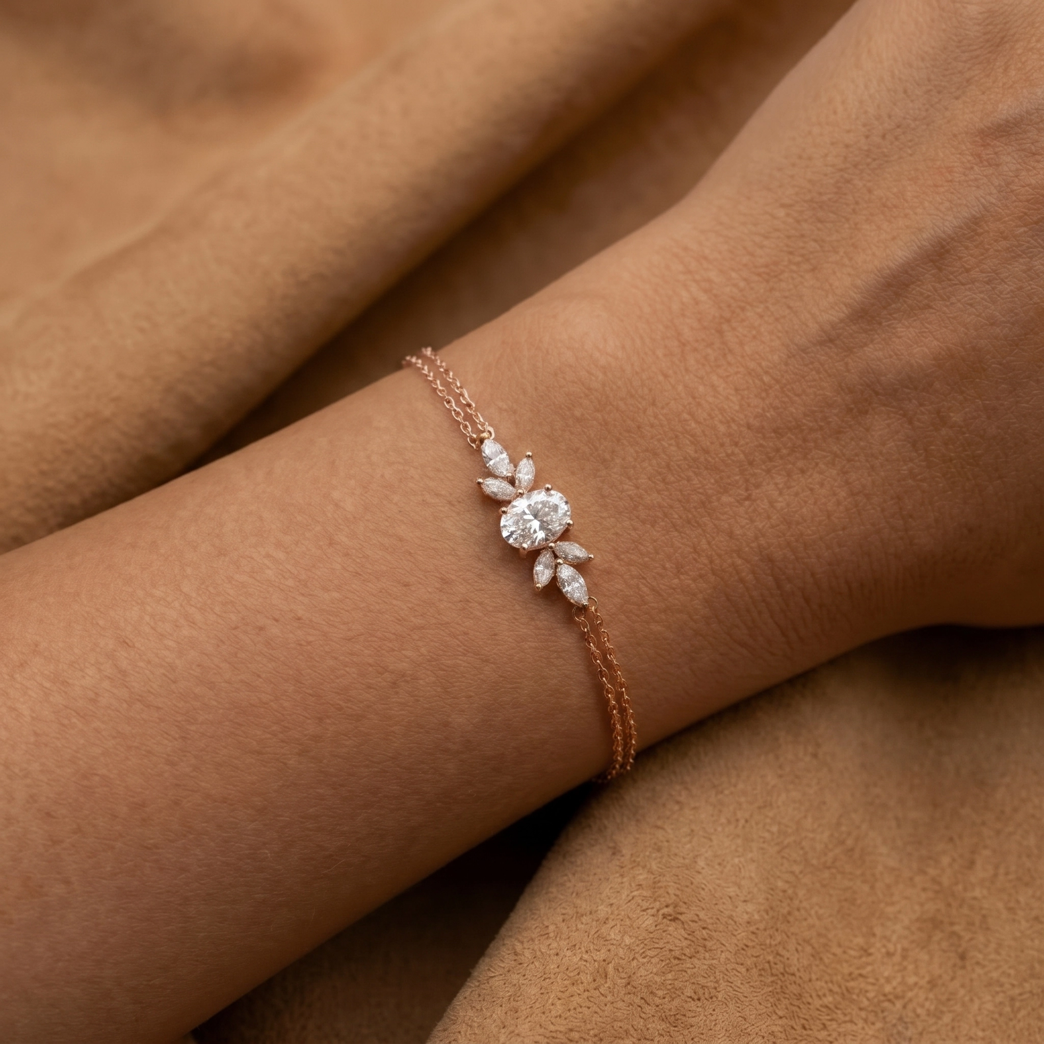 Bracelet Dahlia Diamant - Or blanc - Maison Haddad Joaillerie