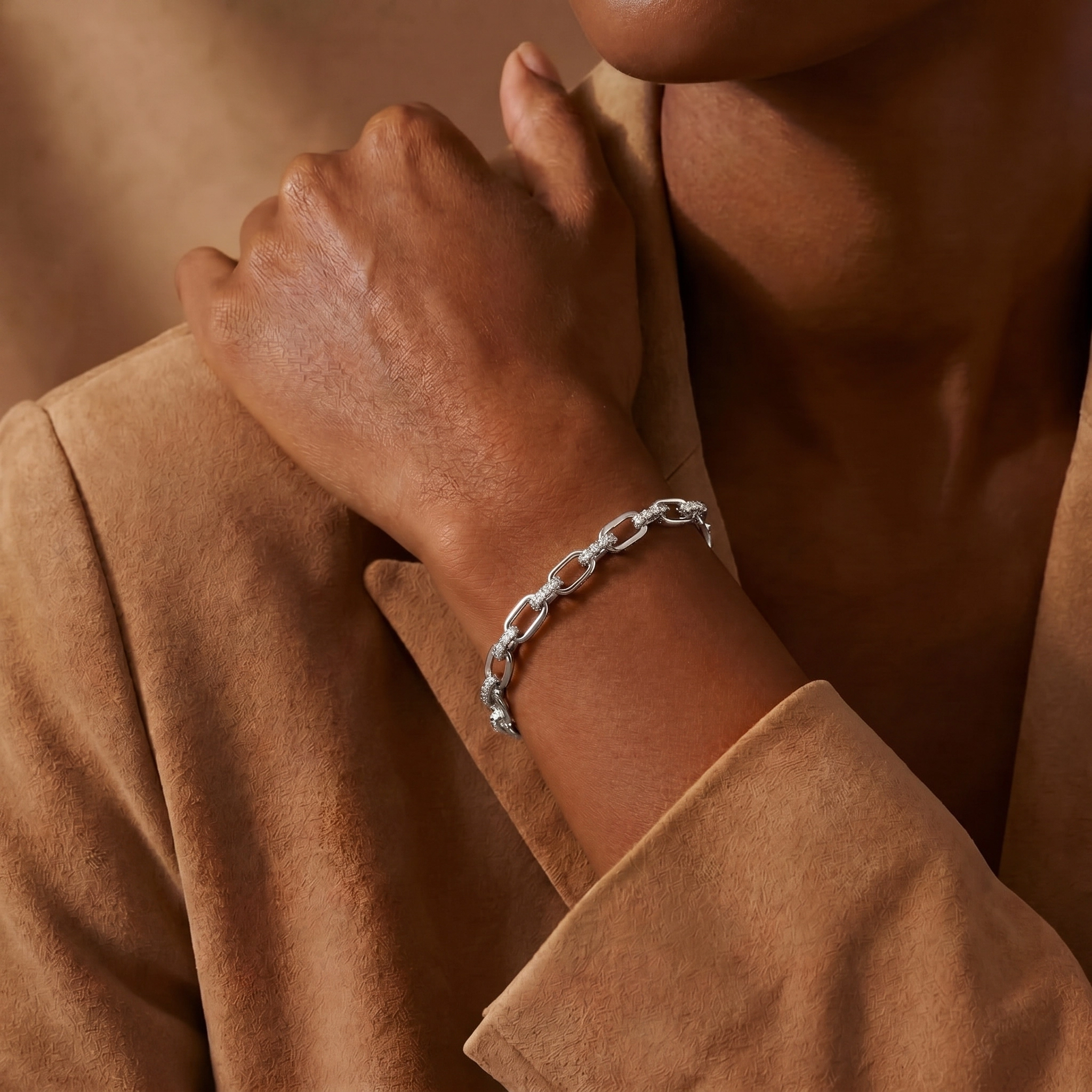 Bracelet DIAMOND - Or blanc - Diamant blanc - Maison Haddad Joaillerie Paris