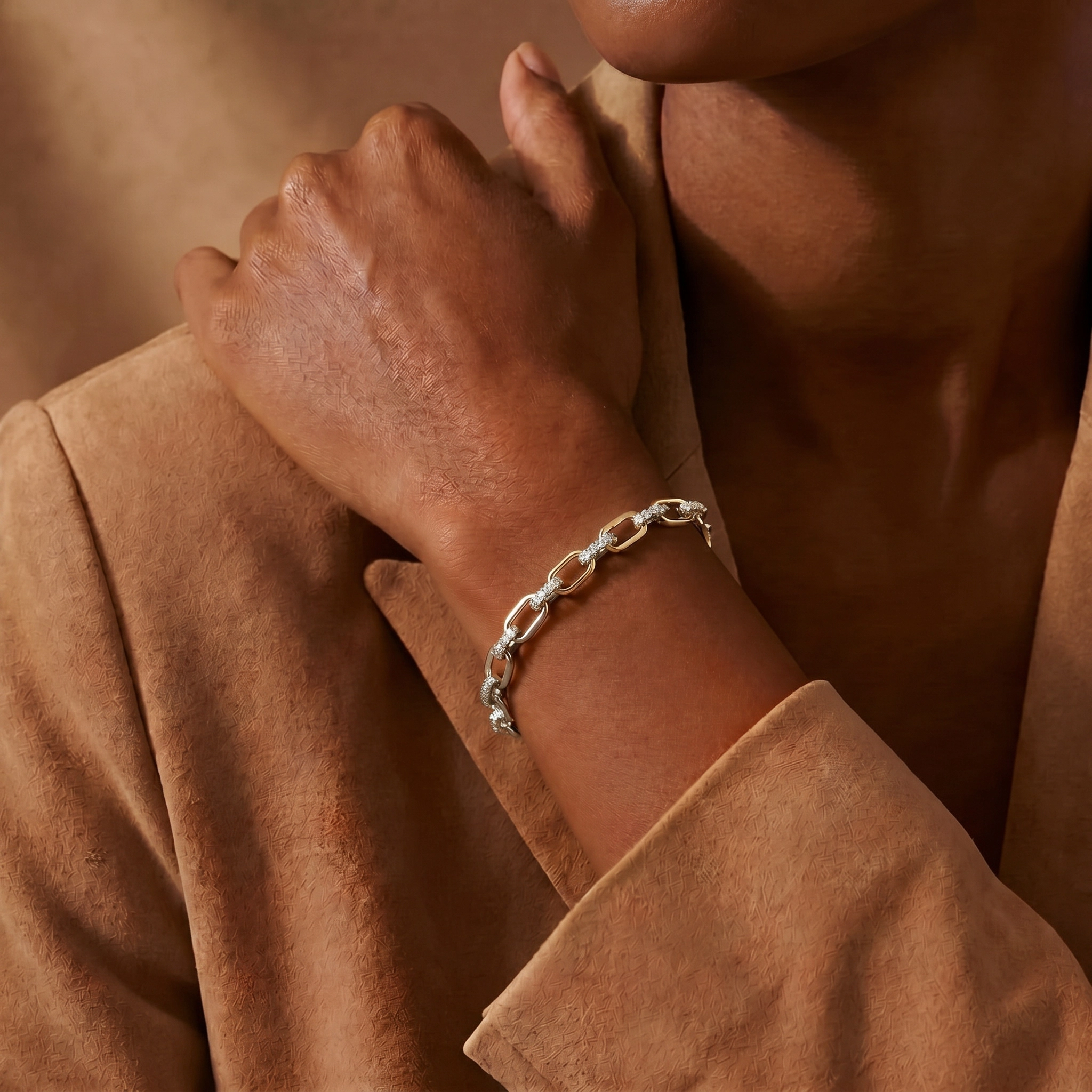 Bracelet LOCK - Or jaune - Diamant blanc - Maison Haddad Joaillerie Paris