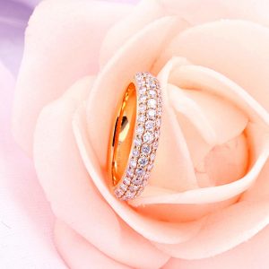 Alliance Rosa - Diamant Rose et Or Rouge - Vue n°1
