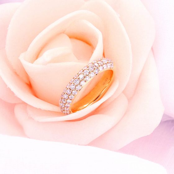 Alliance Rosa - Diamant Rose et Or Rouge - Vue n°2