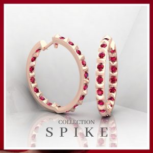 Boucles d'oreilles Spikes - or rouge - Rubis - Maison Haddad Joaillerie