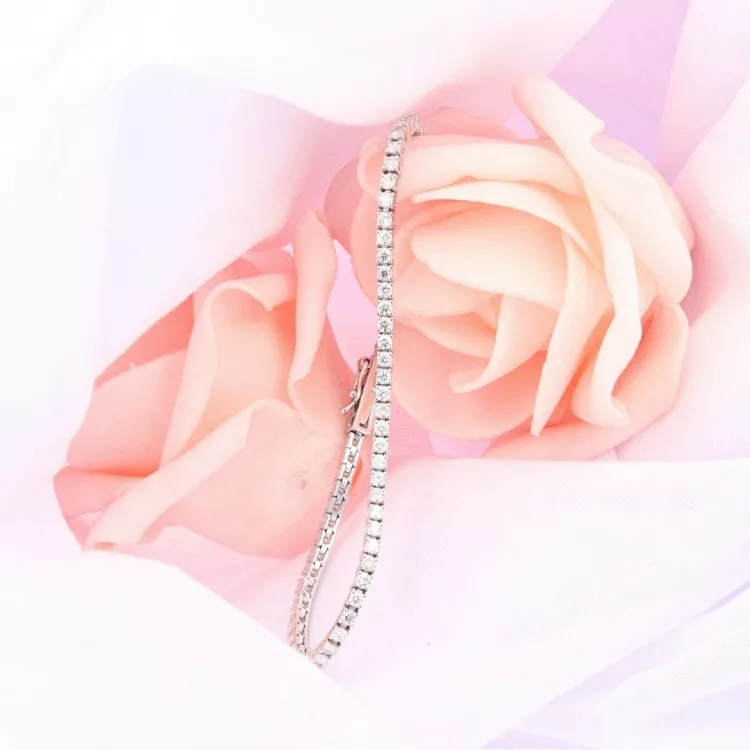 Bracelet Eternity - Or blanc - Diamant blanc
