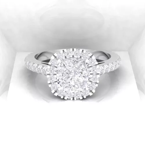 Solitaire Eternity - Diamant blanc - Taille coussin - Or blanc Solitaire Eternity - Diamant blanc - Taille coussin - Or blanc