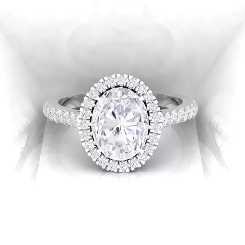 Solitaire Eternity - Diamant blanc - Taille ovale - Or blanc Solitaire Eternity - Diamant blanc - Taille ovale - Or blanc