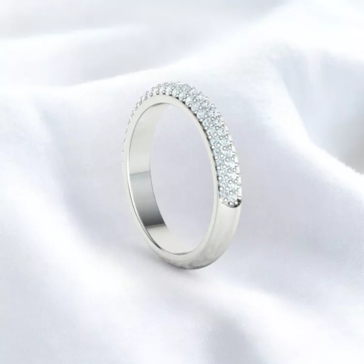 Alliance Eternity Semi Pavé en or blanc - pavage Diamant blanc