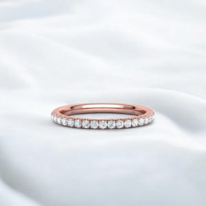 Alliance Eternity en or rouge - pavage Diamant blanc