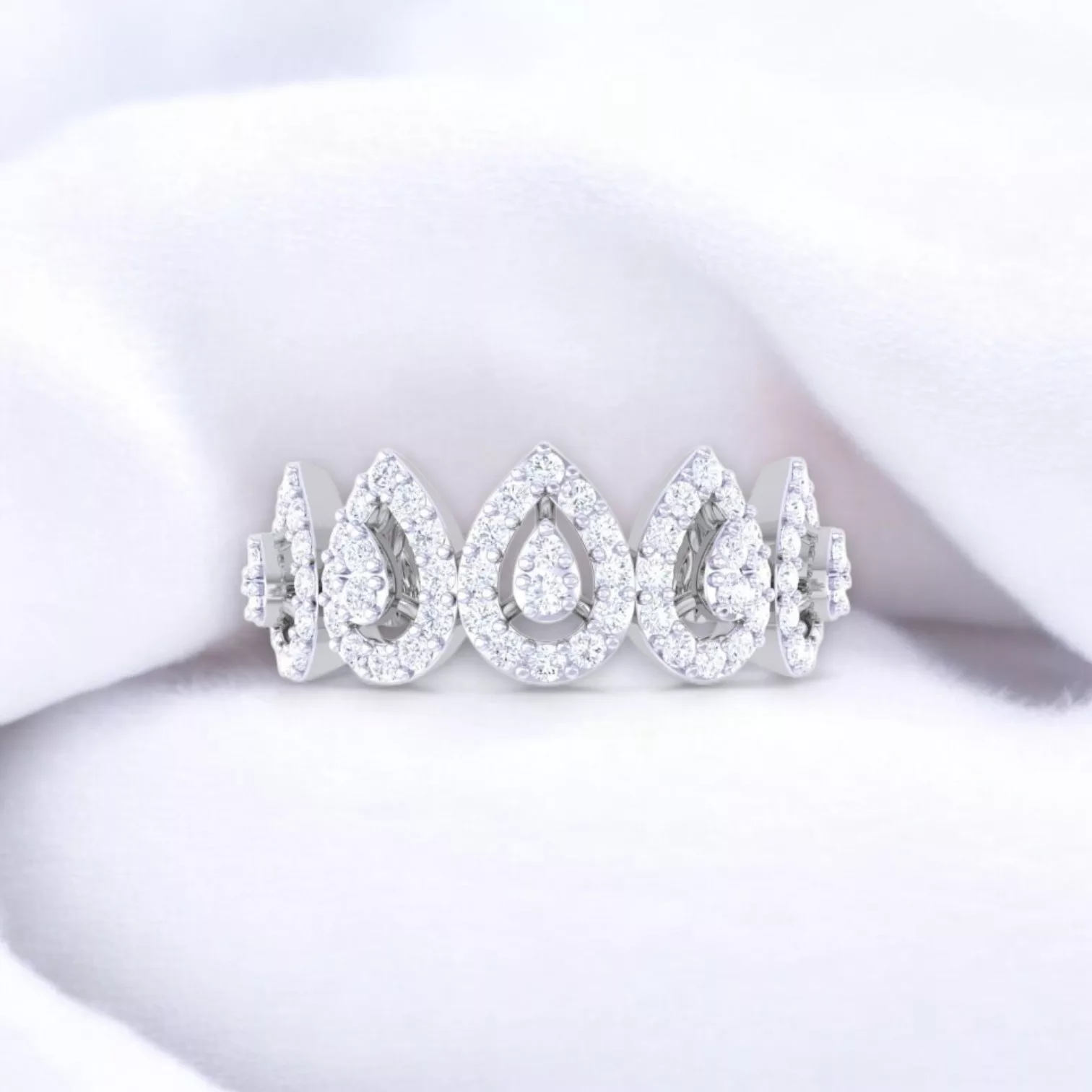 Bague Pure "Poire" - Diamant blanc et Or blanc