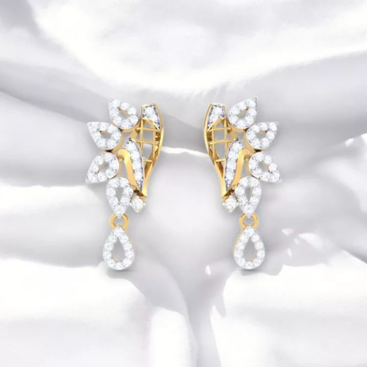 Boucles d'oreilles Olympe - Or jaune & Diamant blanc