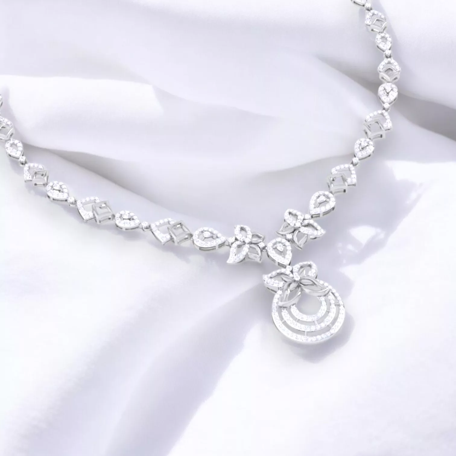 Collier "Le Papillon"- Or blanc & Diamant blanc
