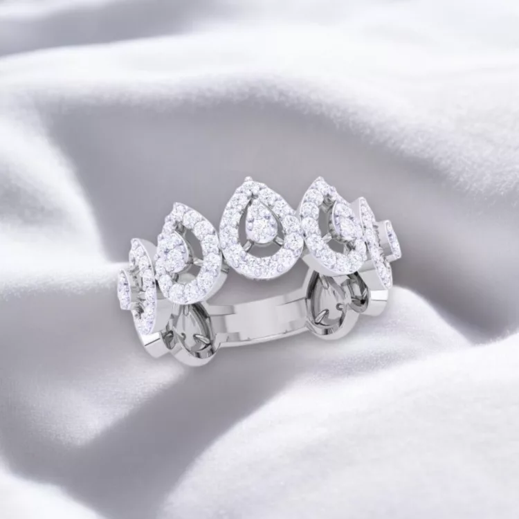 Bague Pure "Poire" - Diamant blanc et Or blanc