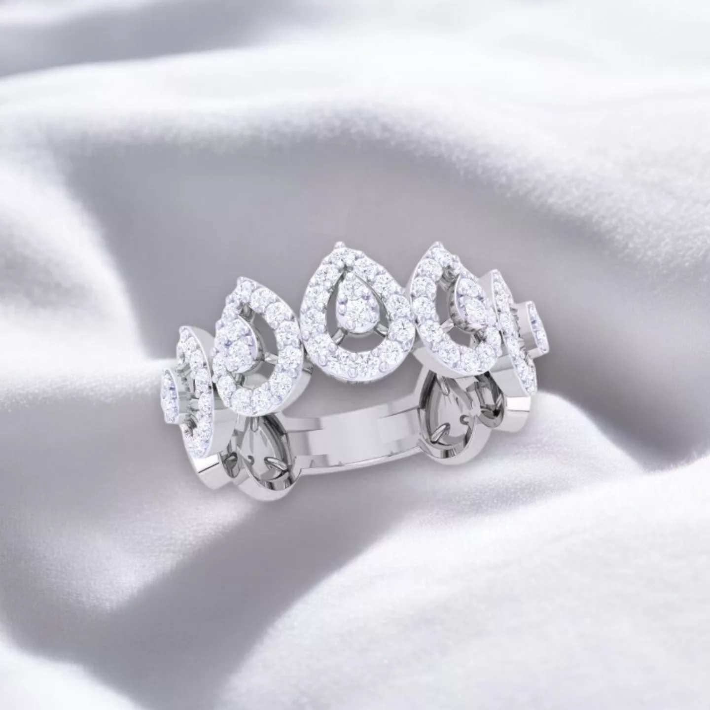Bague Pure "Poire" - Diamant blanc et Or blanc