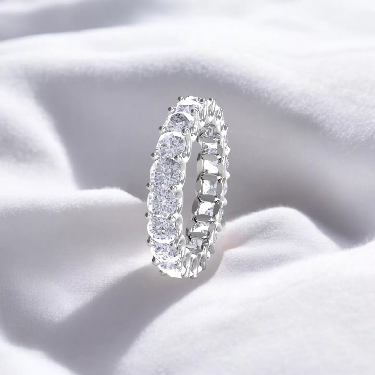 Alliance Eternity or blanc - Diamant blanc taille rond