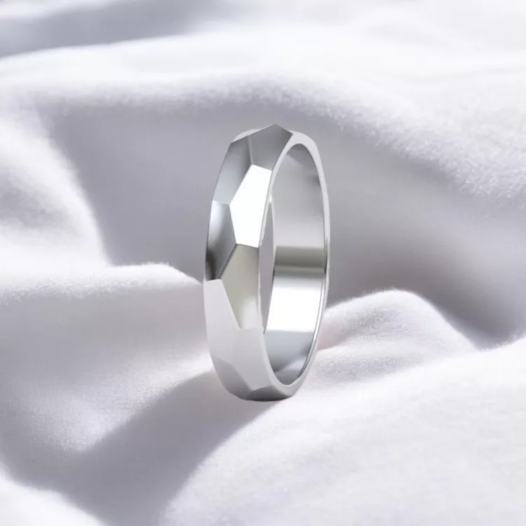 Alliance Homme - Martelé en or Blanc