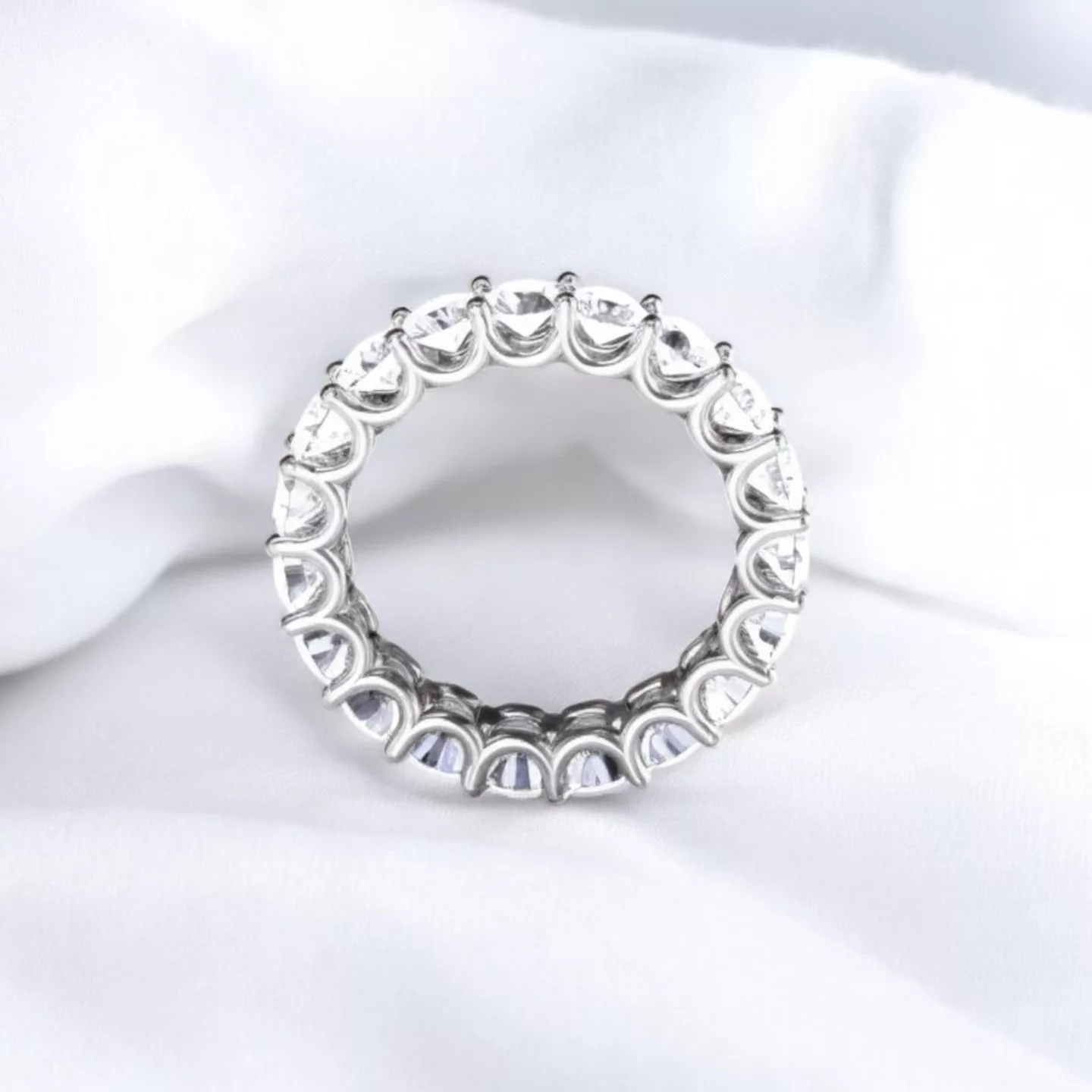 Alliance Eternity or blanc - Diamant blanc taille rond