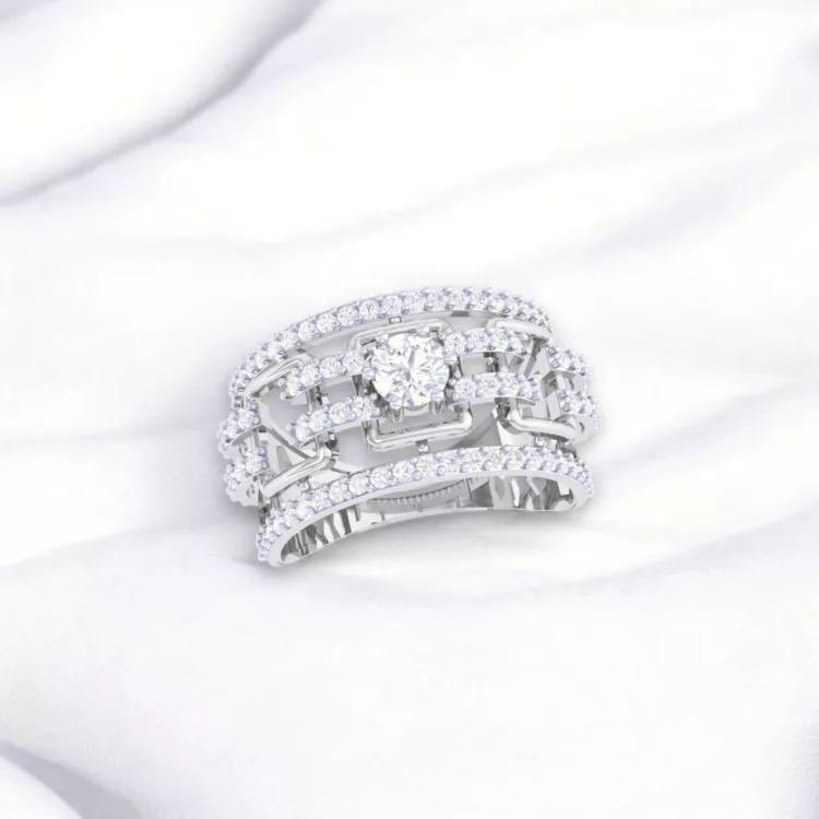 Bague Pure "Rond- Diamant blanc et Or blanc
