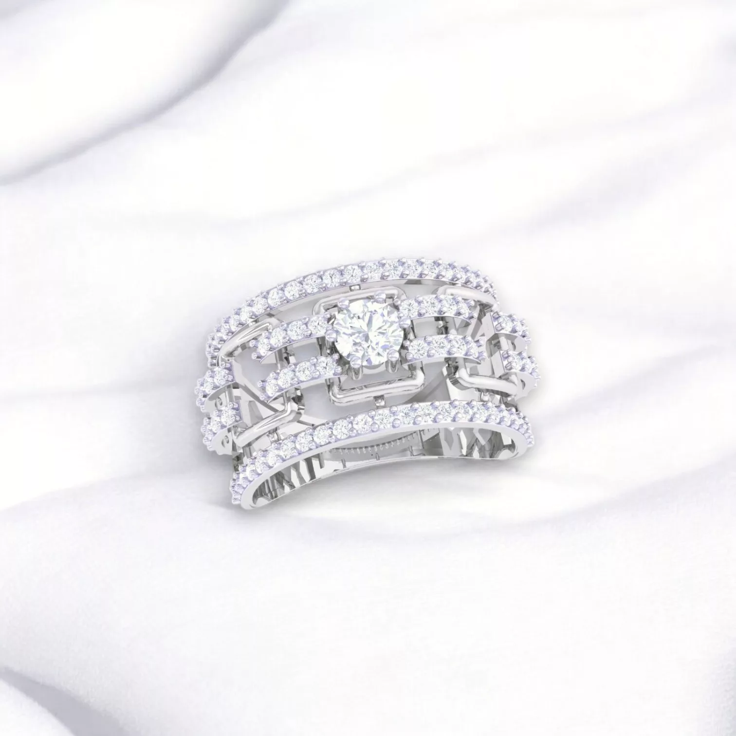 Bague Pure "Rond- Diamant blanc et Or blanc