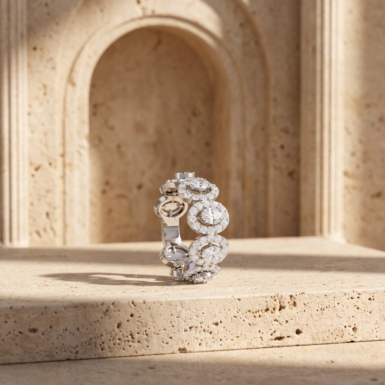 Bague Pure - Diamant blanc et or blanc - Maison Haddad Joaillerie 4