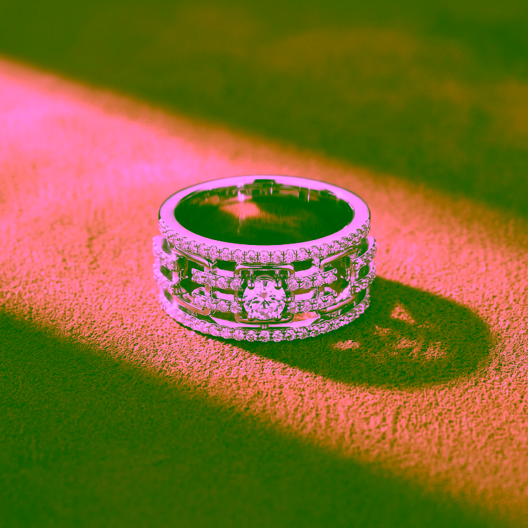 Bague Pure - Diamant blanc rond et or blanc - Maison Haddad Joaillerie