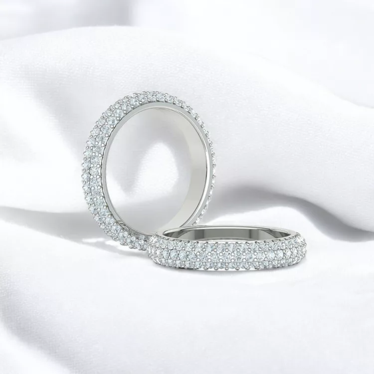 Alliance Eternity Pavé en or blanc - pavage Diamant blanc