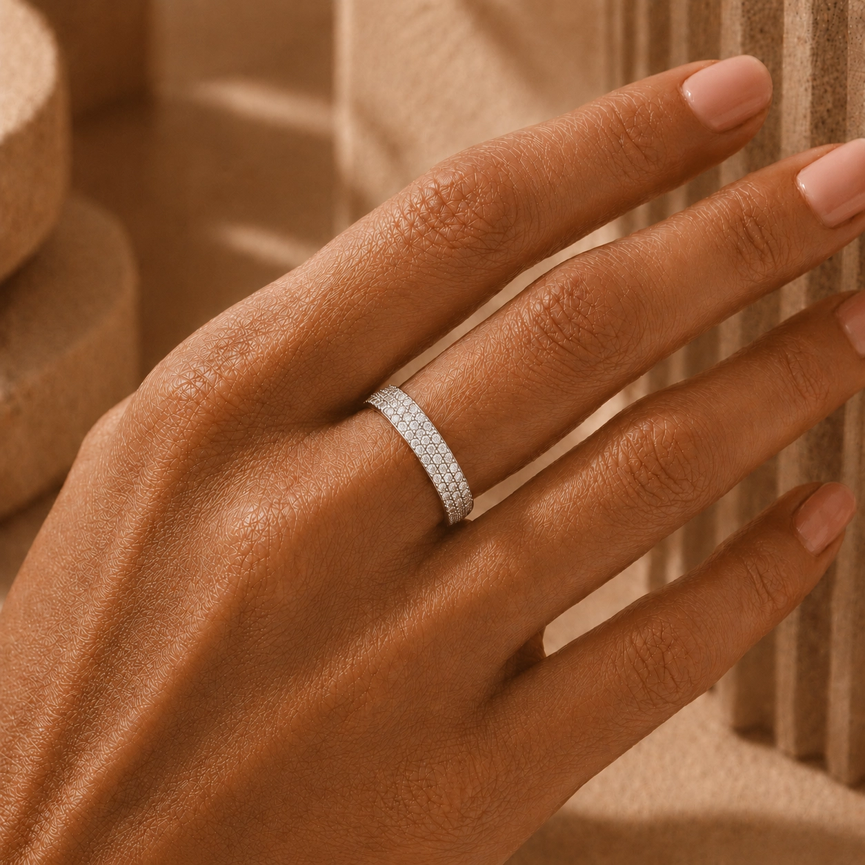 Alliance Eternity Pavé - Or blanc et Diamant blanc - Maison Haddad Joaillerie Paris