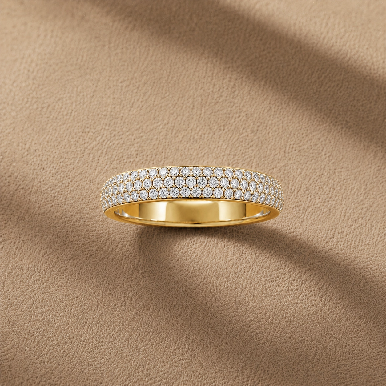 Alliance Eternity Pavé - Or jaune et Diamant blanc - Maison Haddad Joaillerie Paris