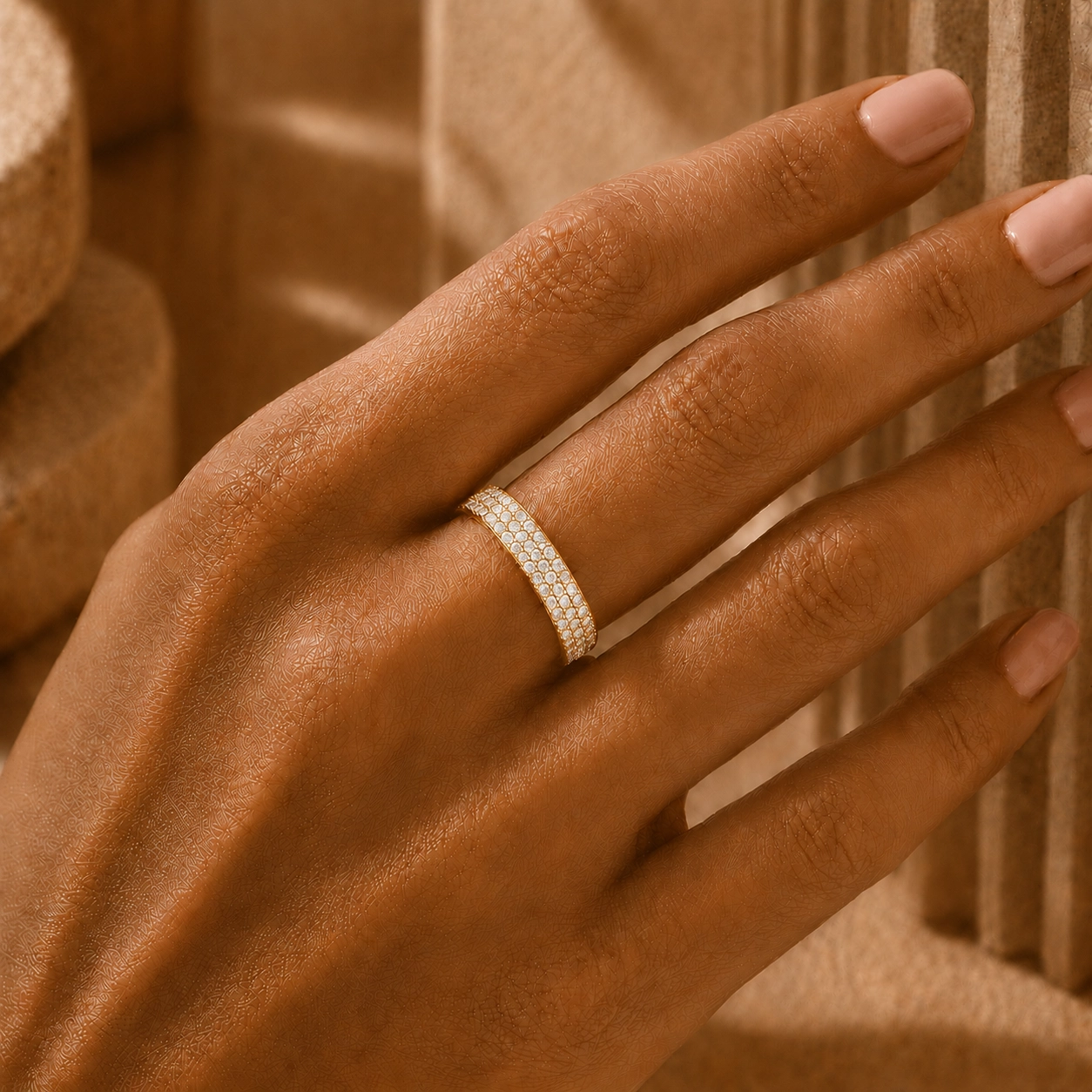 Alliance Eternity Pavé - Or jaune et Diamant blanc - Maison Haddad Joaillerie Paris