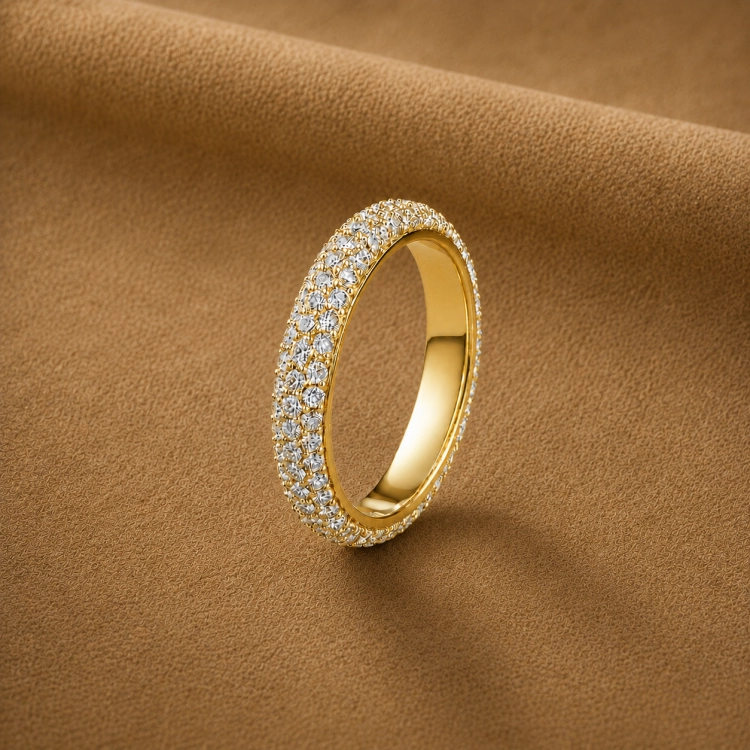 Alliance Eternity Pavé - Or jaune et Diamant blanc - Maison Haddad Joaillerie Paris