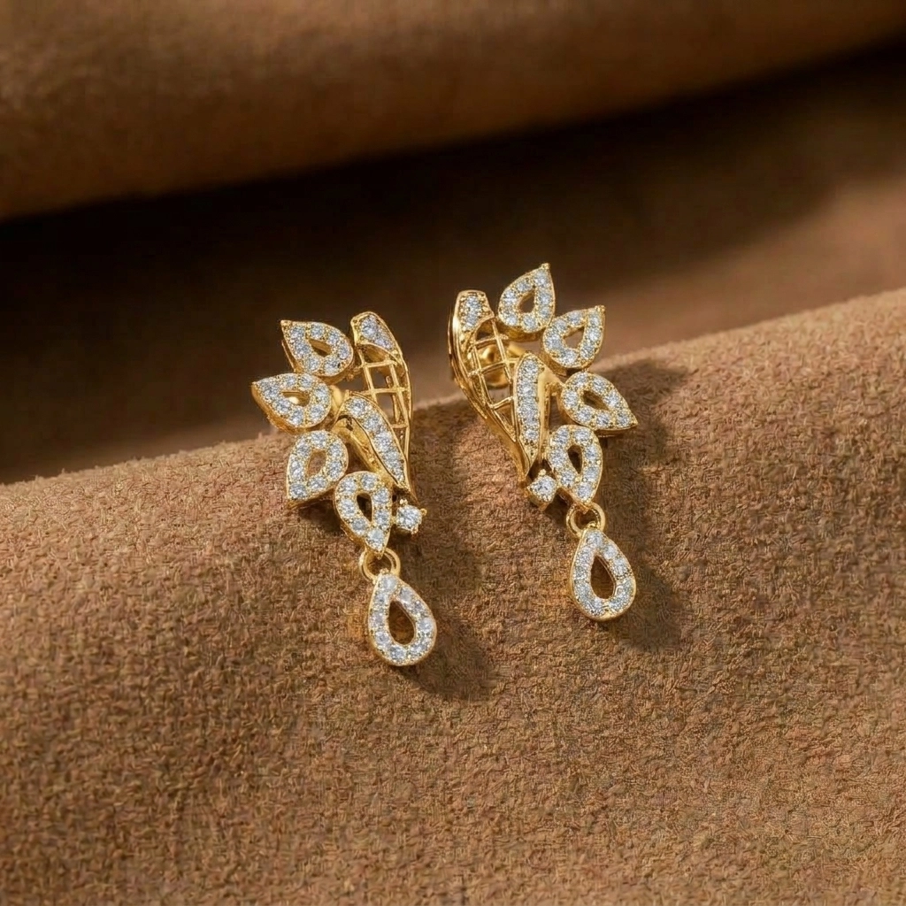 Boucles d’oreilles Olympe · Diamant blanc et or jaune - Maison Haddad Joaillerie
