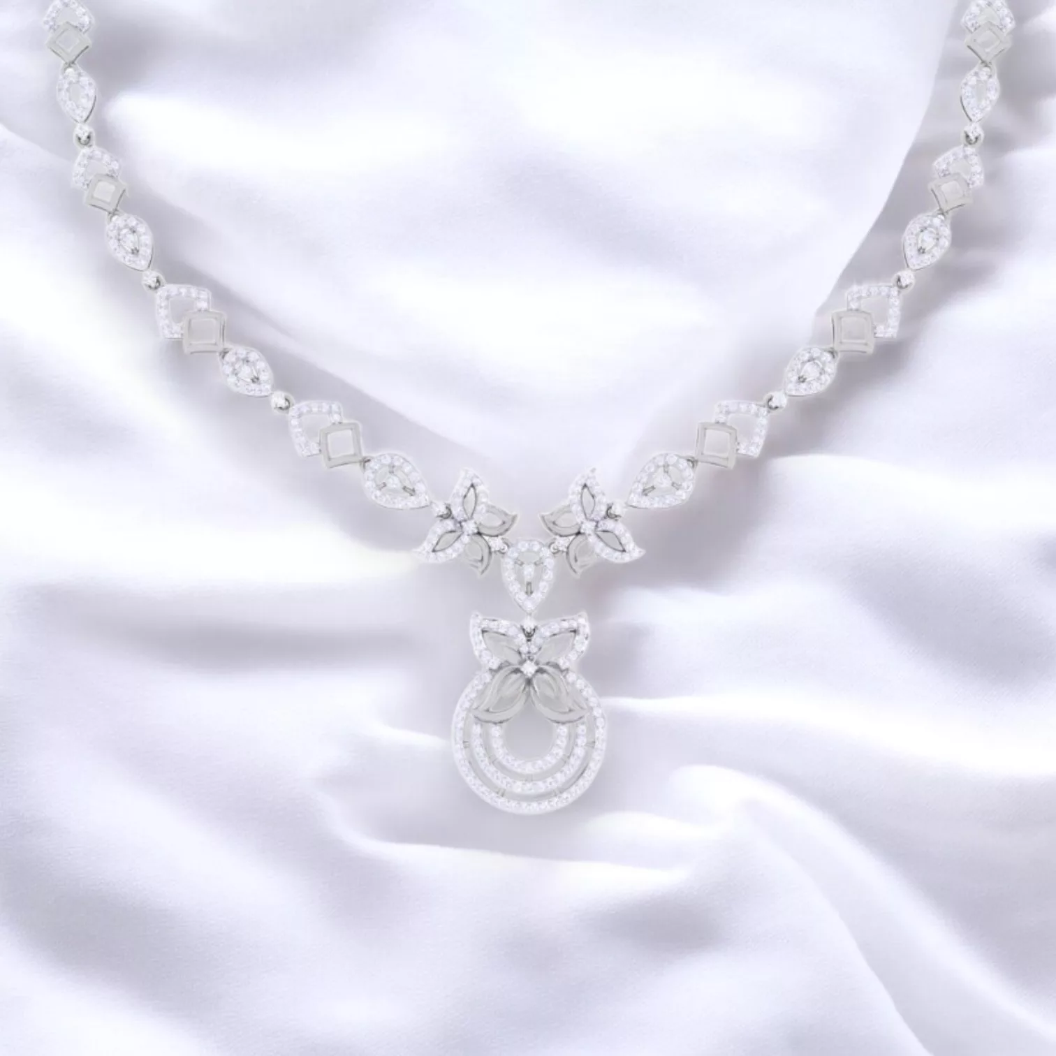 Collier "Le Papillon"- Or blanc & Diamant blanc