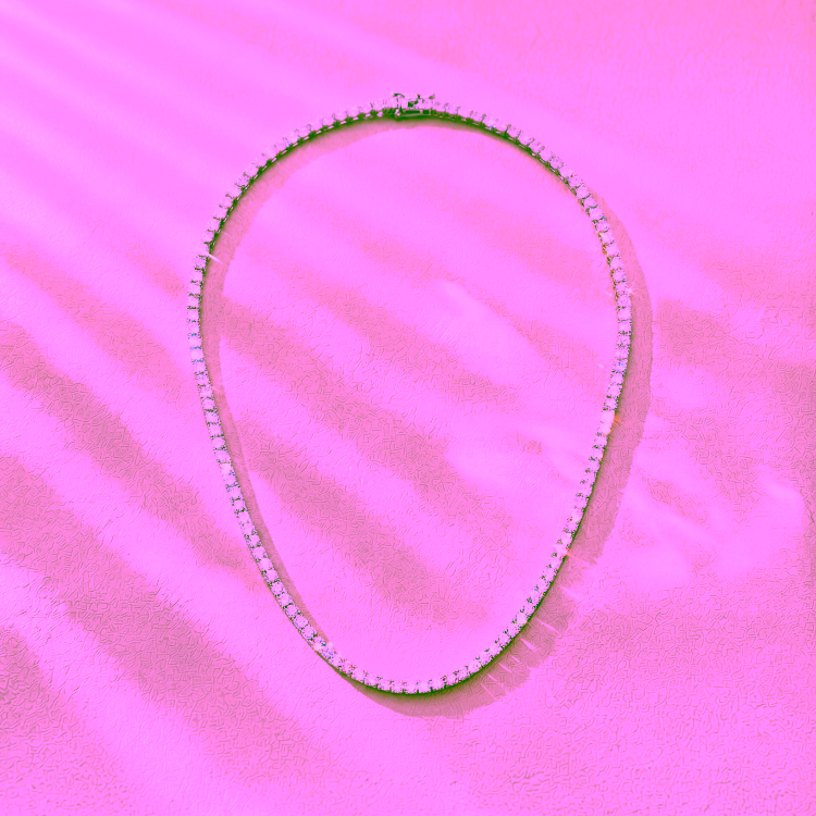 Rivière de diamant Eternity - Tennis necklace - or blanc - Maison Haddad Joaillerie