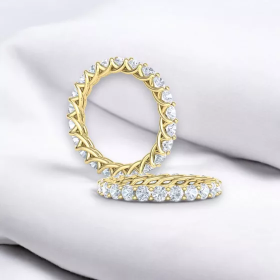Alliance Eternity or jaune - Diamant blanc taille rond
