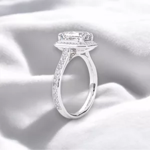 Solitaire Eteranity - Diamant blanc taille émeraude - Or blanc