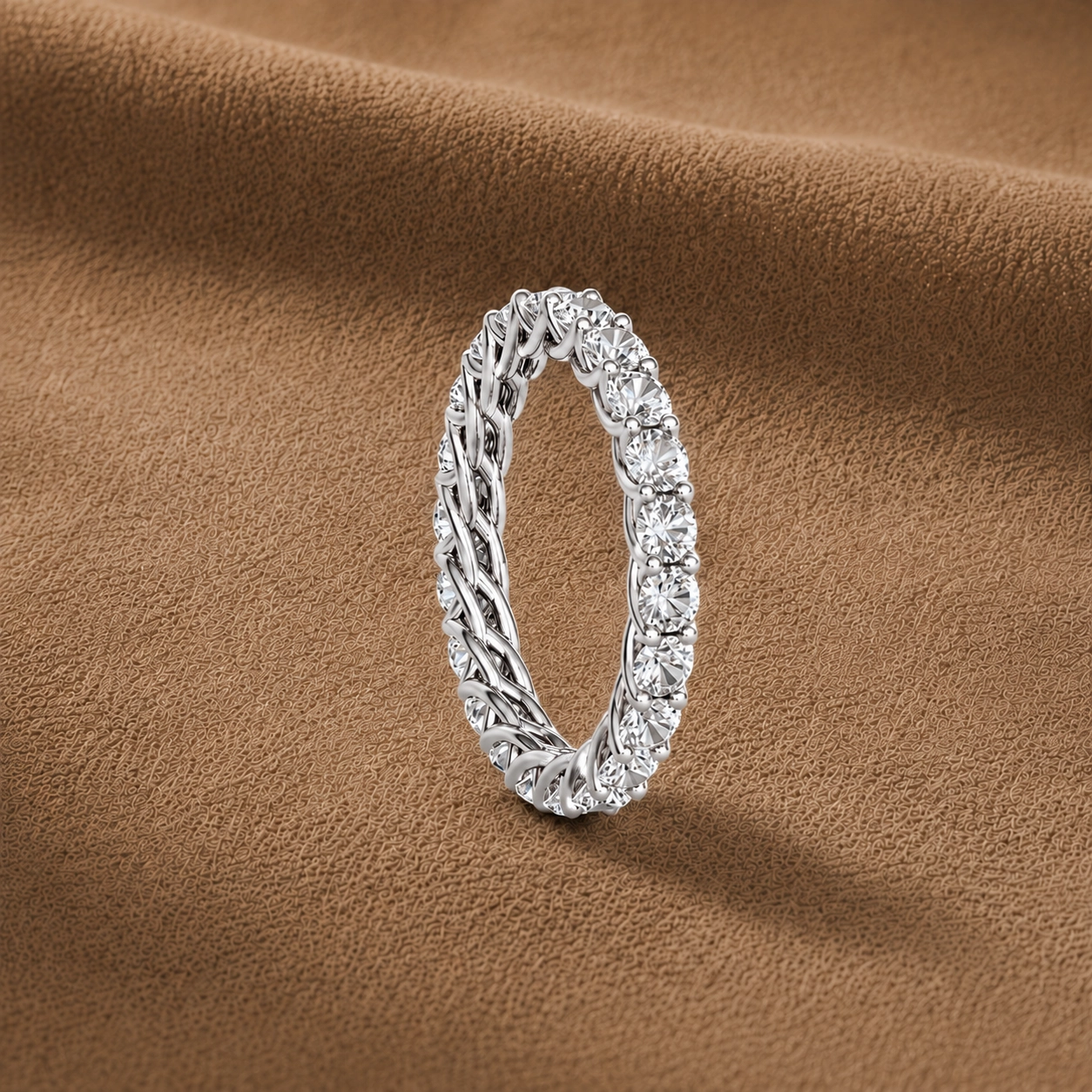 Alliance Eternity - Or blanc et Diamant blanc - Maison Haddad Joaillerie Paris