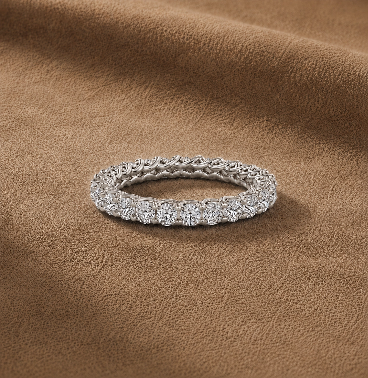 Alliance Eternity - Or blanc et Diamant blanc - Maison Haddad Joaillerie Paris