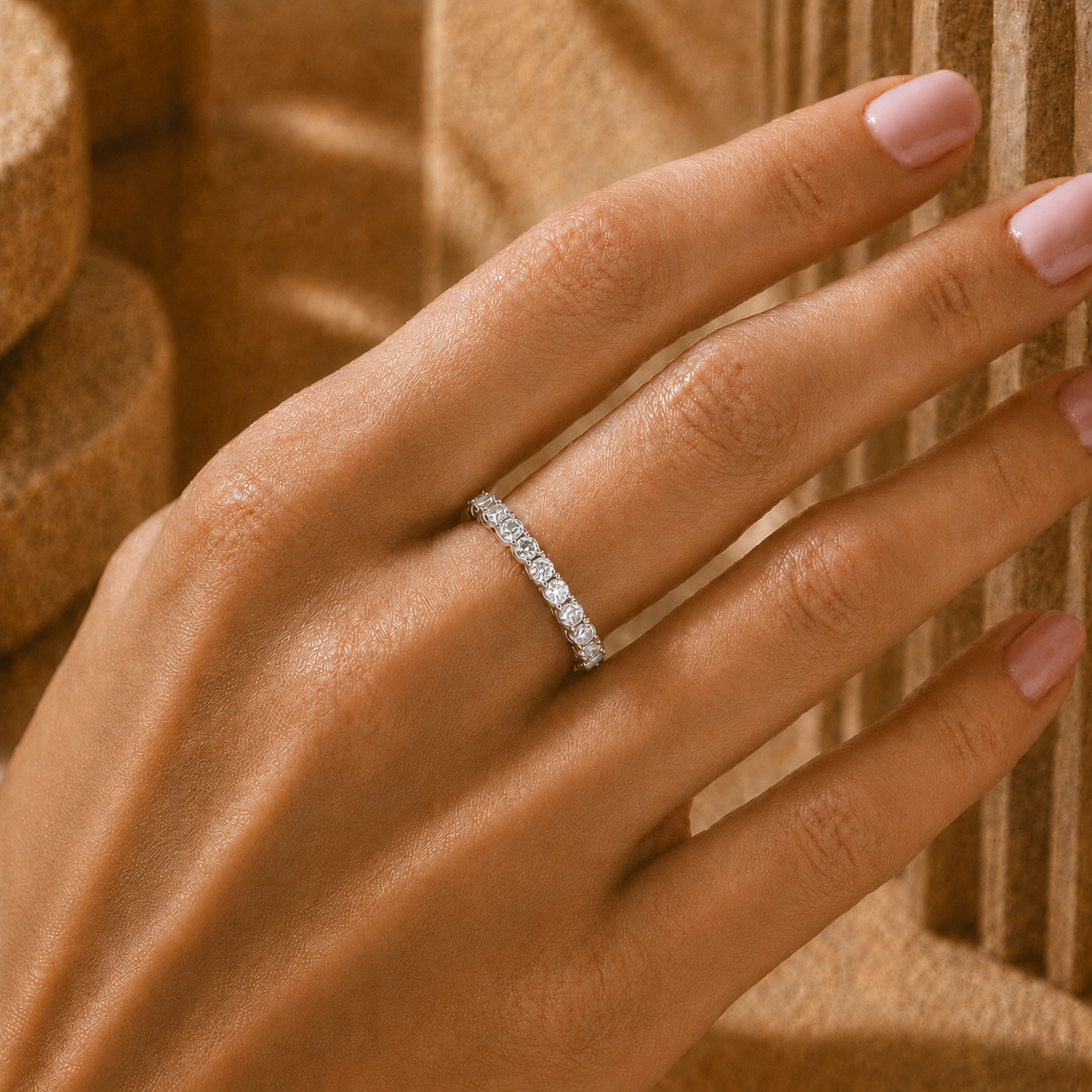 Alliance Eternity - Or blanc et Diamant blanc - Maison Haddad Joaillerie Paris