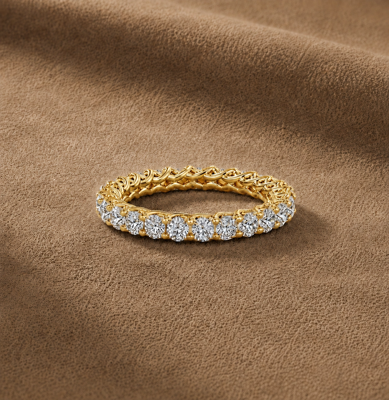 Alliance Eternity - Or jaune et Diamant blanc - Maison Haddad Joaillerie Paris