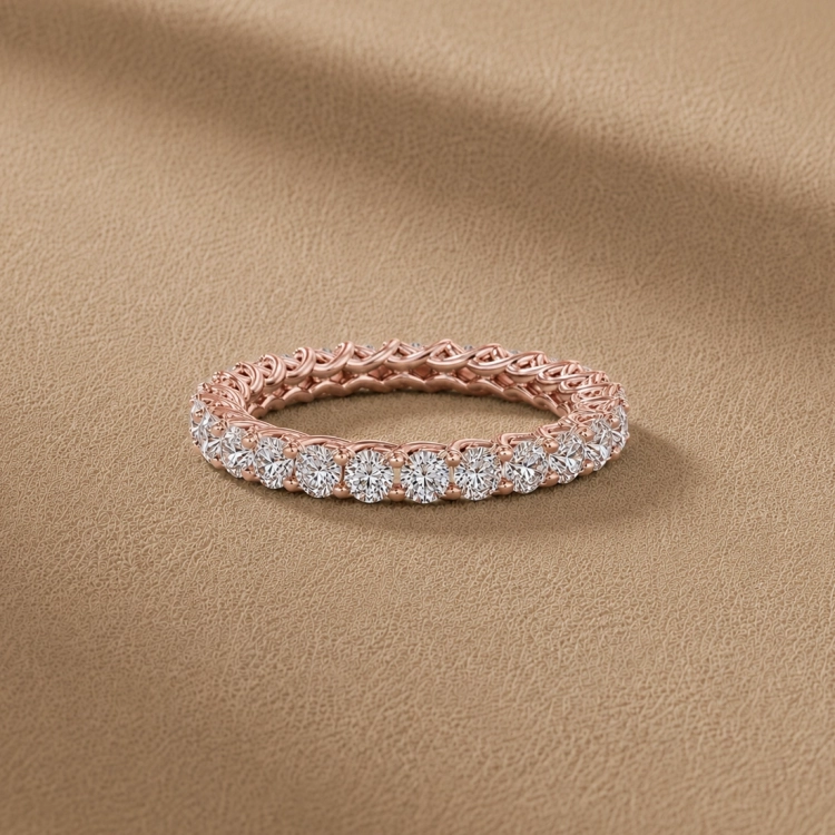 Alliance Eternity - Or rouge et Diamant blanc - Maison Haddad Joaillerie Paris