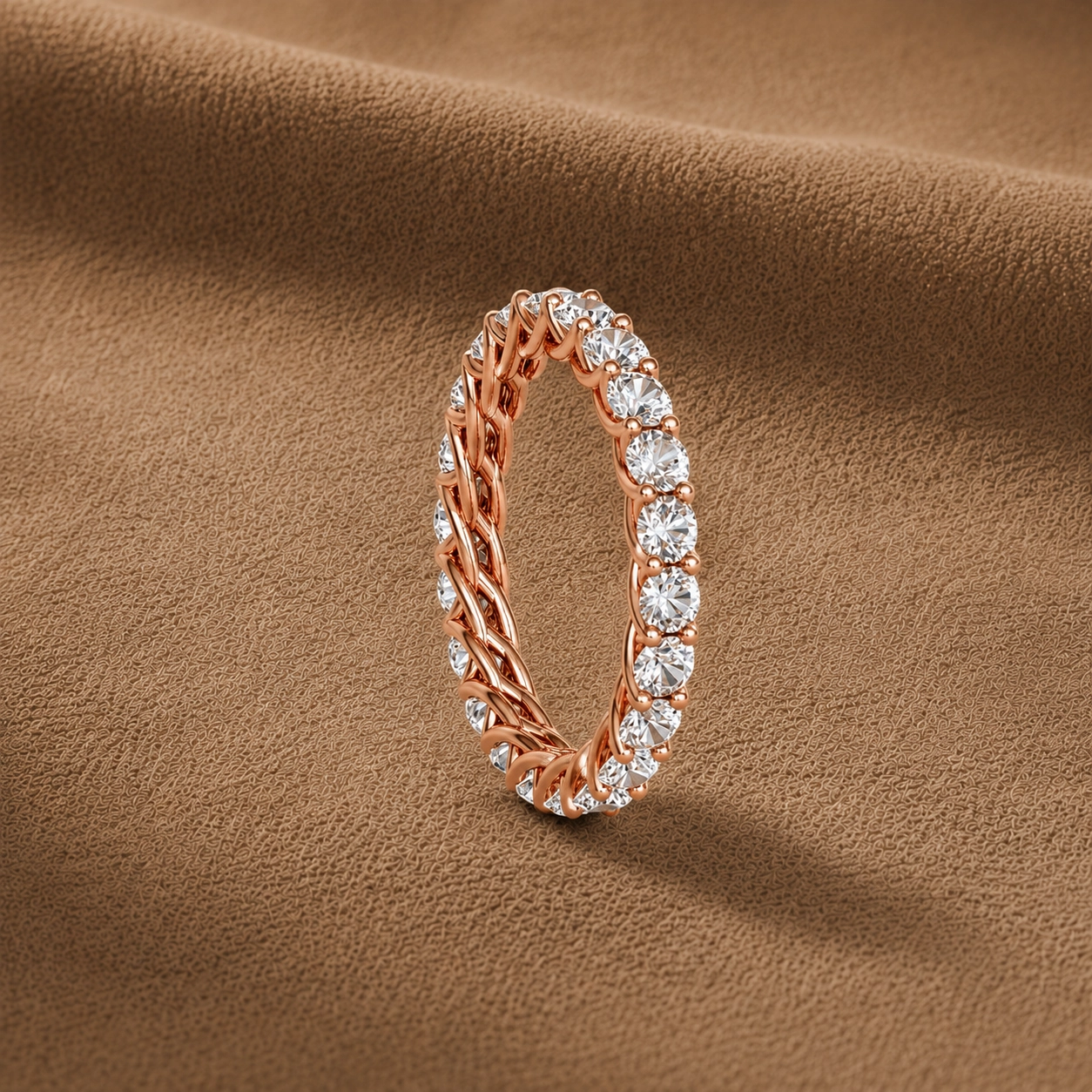 Alliance Eternity - Or rouge et Diamant blanc - Maison Haddad Joaillerie Paris