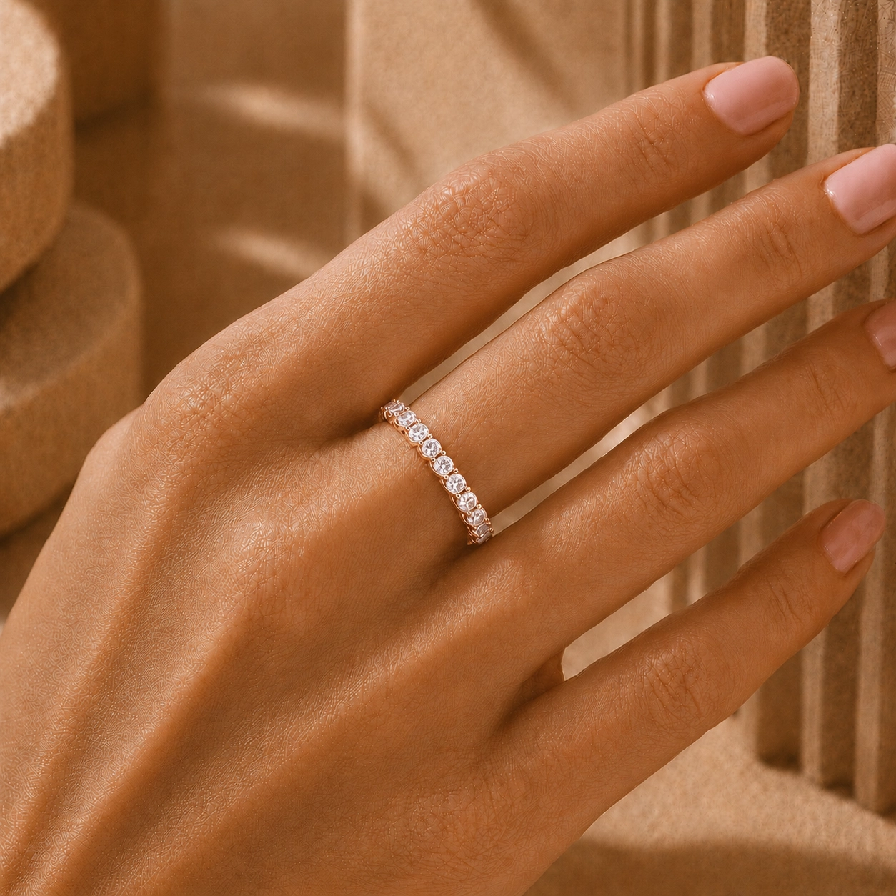 Alliance Eternity - Or rouge et Diamant blanc - Maison Haddad Joaillerie Paris