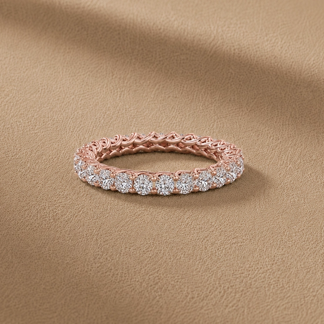 Alliance Eternity - Or rouge et Diamant blanc - Maison Haddad Joaillerie Paris