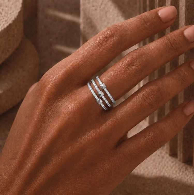 Bague Aura - Or blanc & diamant blanc - Maison Haddad Joaillerie