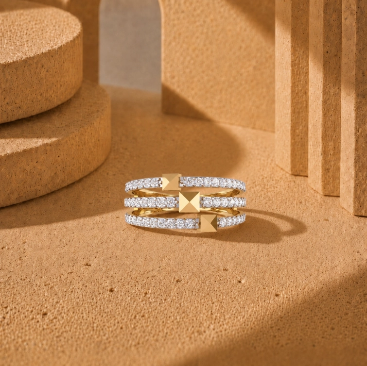 Bague Aura - Or blanc & diamant jaune - Maison Haddad Joaillerie