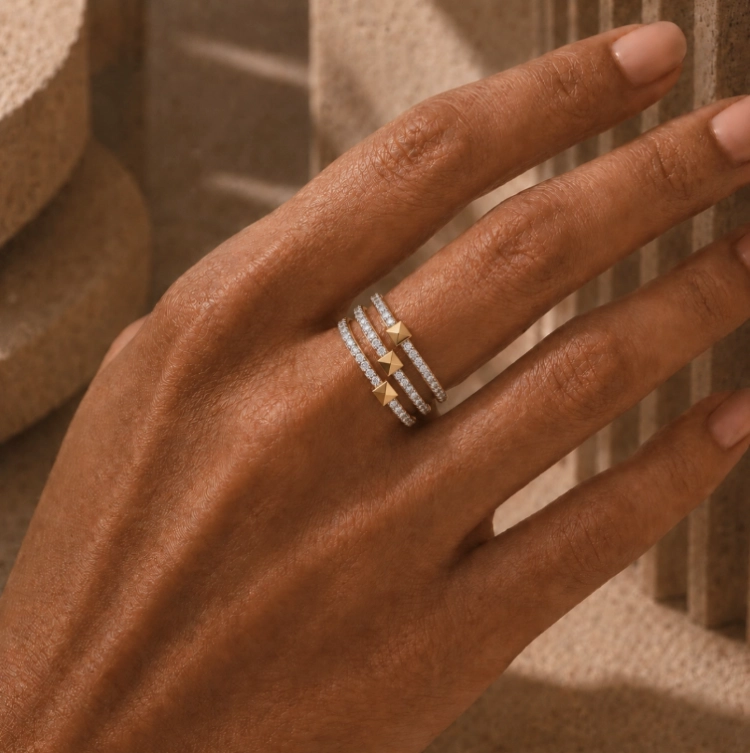Bague Spike - Or jaune & diamant blanc - Maison Haddad Joaillerie