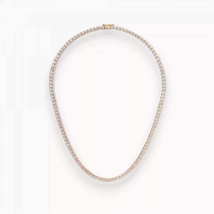 Collier Tennis Eternity - Diamant blanc - Or rouge