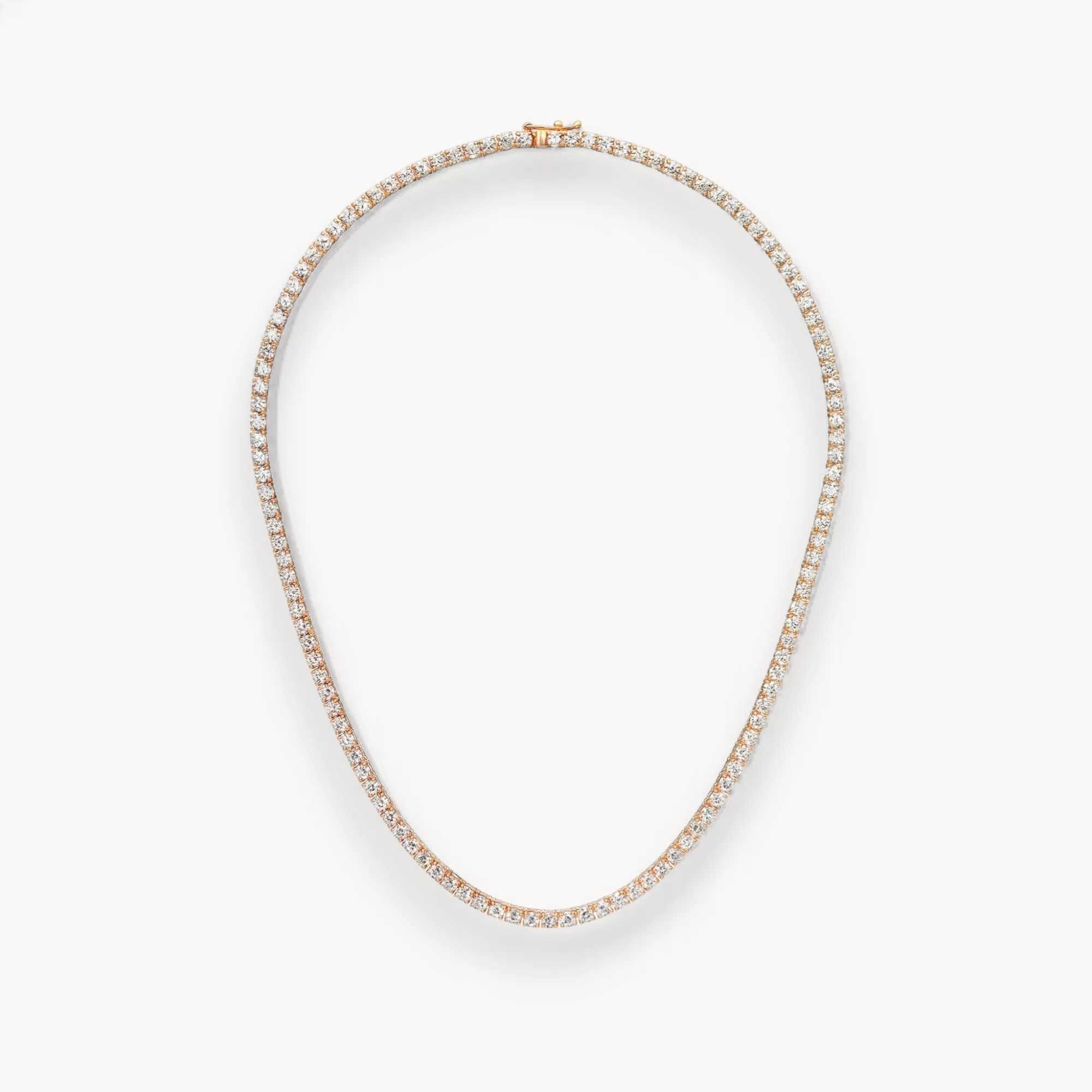 Collier Tennis Eternity - Diamant blanc - Or rouge