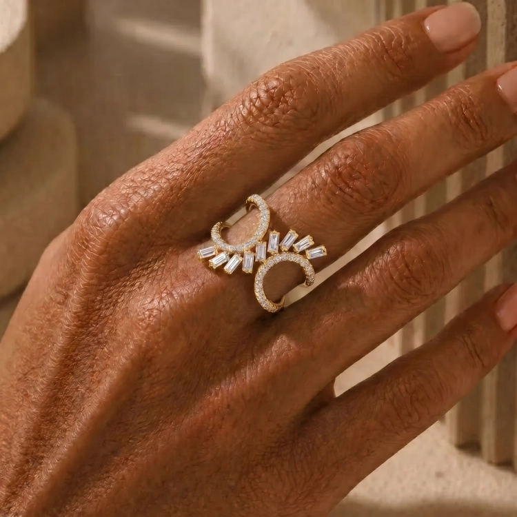 Bague Aura - Or jaune & diamant blanc - Maison Haddad Joaillerie
