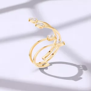 Bague ELA - Diamant Blanc - Or jaune - Maison Haddad Joaillerie Paris