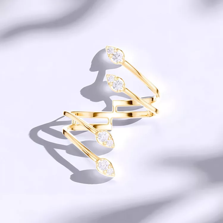 Bague ELA - Diamant Blanc - Or jaune - Maison Haddad Joaillerie Paris