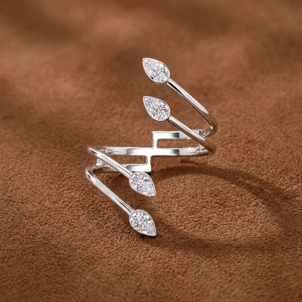 Bague Ela - Or blanc & diamant blanc - Maison Haddad Joaillerie